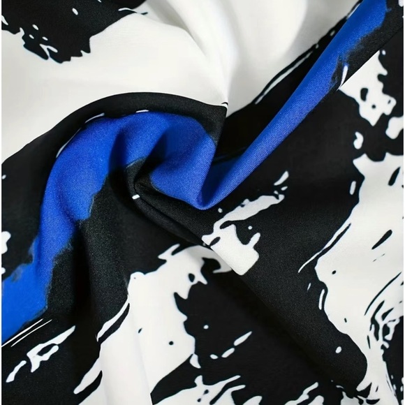 NWOT - Men’s Fashion Abstract Print Casual Short Sleeve Button Down Summer Shirt - Picture 6 of 7